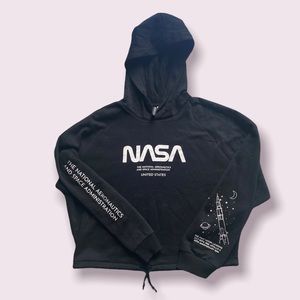 Cute Black and white, NASA, stars/ spaceship sweatshirt/ hoodie!